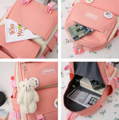Mochila escolar para adolescentes, conjunto de 4 piezas✨🎒